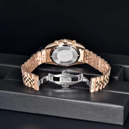 ⌚ BENYAR – Montre Multifonctionnelle Luxe pour Hommes ⌚ | Quartz Six Aiguilles 🕰️ | Acier Inoxydable Durable 🔩 | Mode Lumineux 🌟 | Étanche Poignet 💧