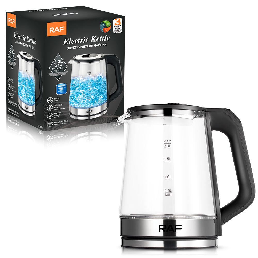 Inttox-Bouilloire Électrique 2000W en Verre Borosilicate de Haute Qualité