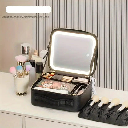 Inttox-💄 Sac de Maquillage avec Miroir Éclairé – Beauté & Praticité à Emporter 👜