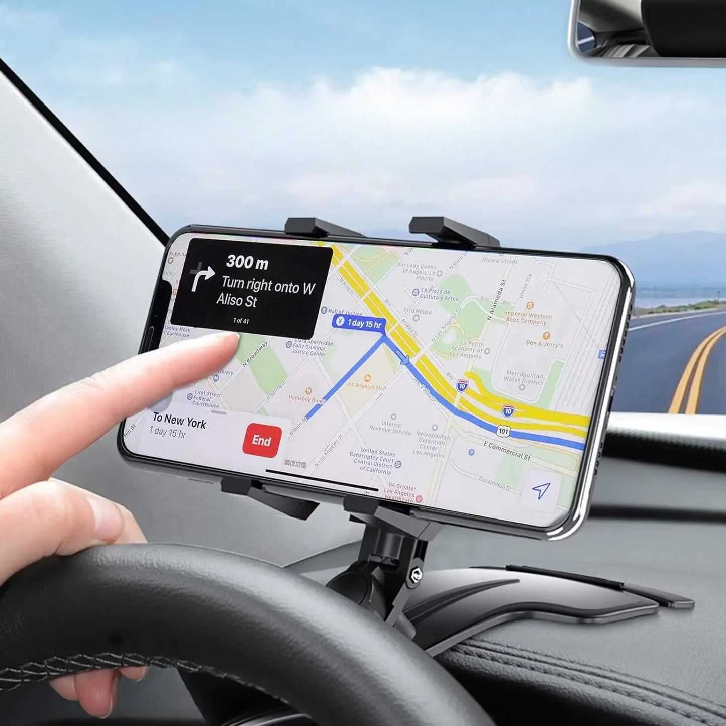 Inttox-🚗📱 Support de Téléphone de Voiture Rotatif à 1200° avec Grande Pince