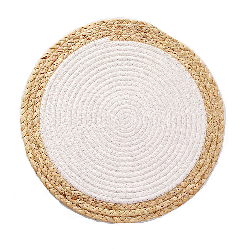 Inttox-🧵 Napperons ronds tressés en corde de coton Inttox – Lot de 6 pièces 🌿✨
