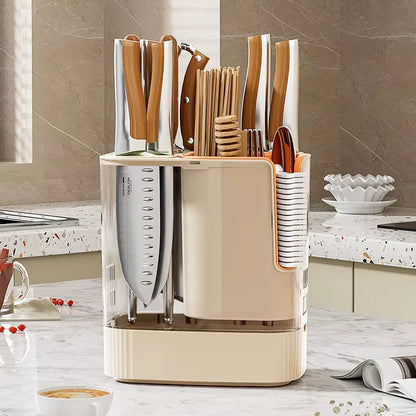 Inttox-🔪 Porte-Couteau Rotatif Multifonctionnel Cuisine 🍴🧊