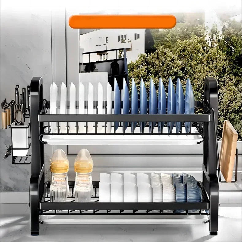 Inttox – Égouttoir à Vaisselle 2 Niveaux en Acier Inoxydable