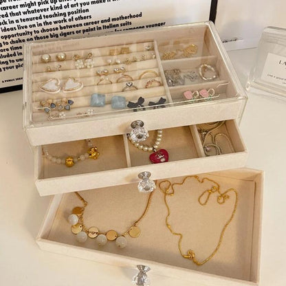 Boîte de Rangement Transparente en Acrylique  Présentoir Multicouche Grande Capacité pour Bijoux