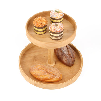 Inttox-Étagère de Rangement de Cuisine Multifonctionnelle Rotative en Bambou