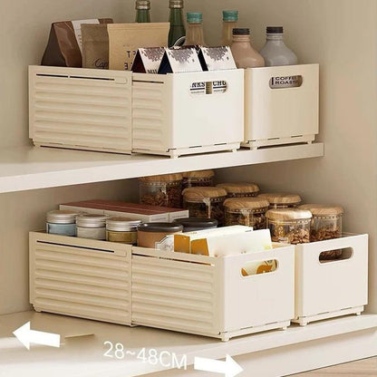 Inttox-Boîte de Rangement Télescopique Coulissante pour Armoire de Cuisine