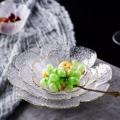 Inttox-Assiette en Fleur de Cerisier Japonaise avec Bord Doré - Petite Assiette pour Sauce et Assaisonnement