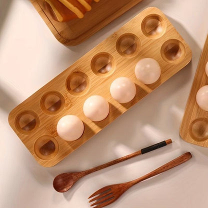 Inttox- Porte-Œufs en Bambou Naturel – Design Rectangulaire Épuré 🍳🌿