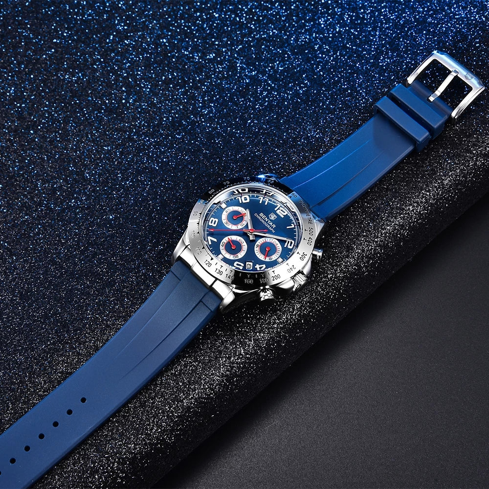 ⌚ BENYAR – Montre de Sport pour Hommes 🏋️ | Chronographe à Quartz ⏱️ | Acier Inoxydable 🔩 | Étanche 30M 💧 | Style Moderne & Élégant