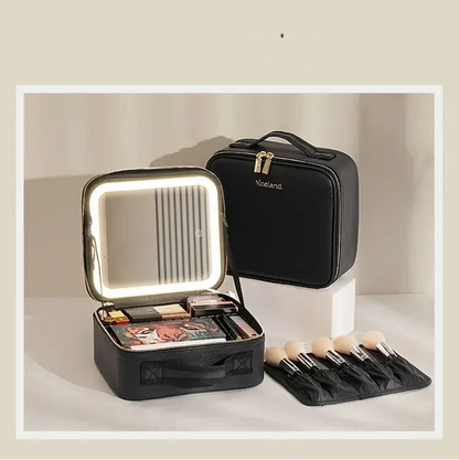 Inttox-💄 Sac de Maquillage avec Miroir Éclairé – Beauté & Praticité à Emporter 👜