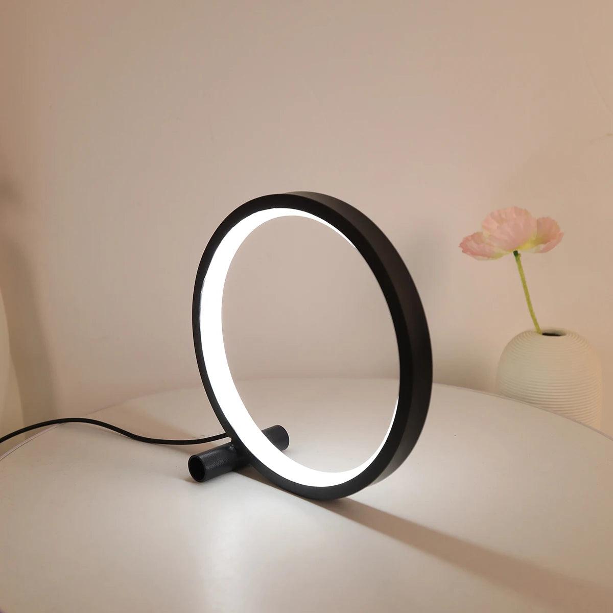 Inttox-Lampe de Table LED Circulaire à Intensité Réglable – Luminaire Décoratif d'Nik