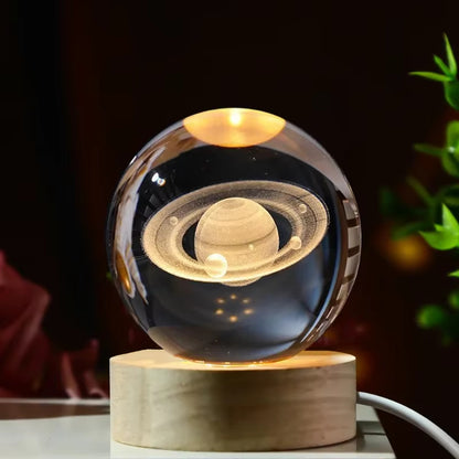 Inttox-🌕✨ Veilleuse Boule de Cristal 3D LED - Planètes et Lune 🌌💡
