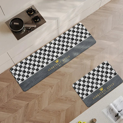 Inttox-Ensemble de 2 Tapis de Cuisine Imprimés en 3D – Tapis Confortables et Antidérapants