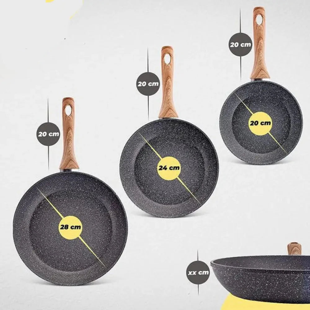 Inttox-🍲👨‍🍳 Ensemble de 3 Casseroles Antiadhésives en Aluminium – Pratiques & Résistantes
