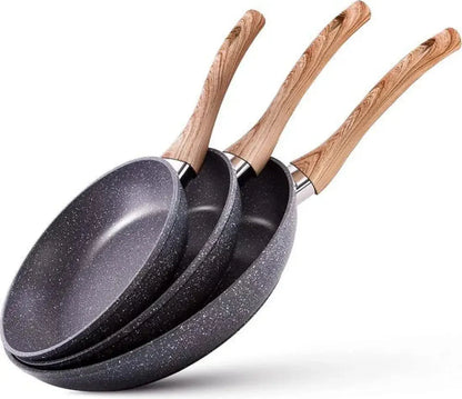 Inttox-🍲👨‍🍳 Ensemble de 3 Casseroles Antiadhésives en Aluminium – Pratiques & Résistantes