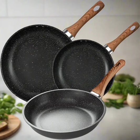Inttox-🍲👨‍🍳 Ensemble de 3 Casseroles Antiadhésives en Aluminium – Pratiques & Résistantes
