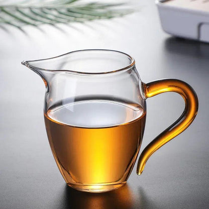 Inttox-Tasse à Thé en Verre Borosilicaté avec Poignée Colorée 350ml