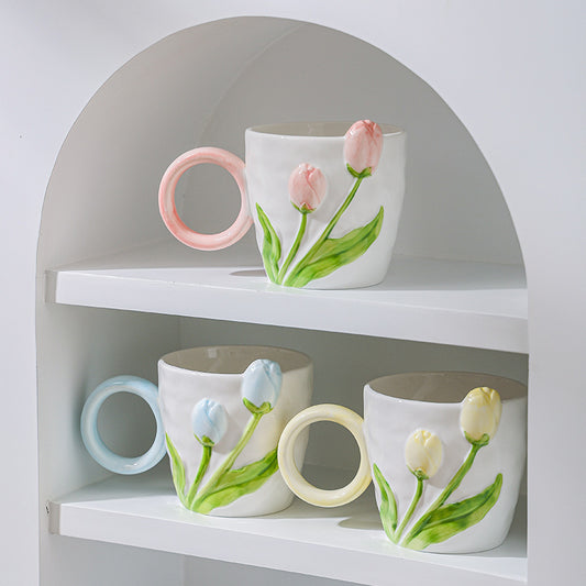 Inttox-🌷 2 Tasses en céramique tulipe Inttox