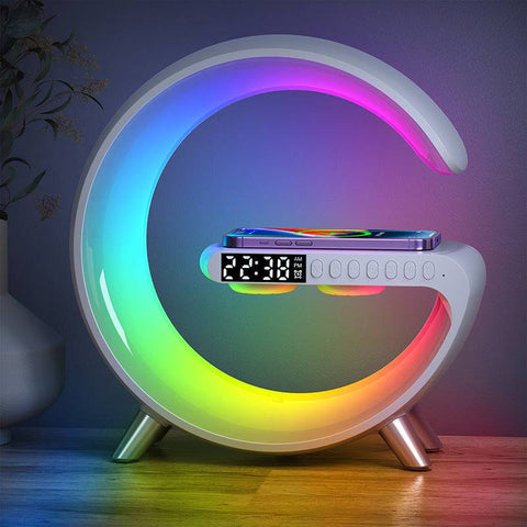 Inttox-Lampe LED RGB Intelligente avec Chargeur sans fil et Haut-Parleur Bluetooth - Inttox