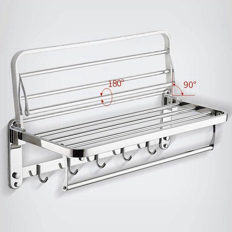 Inttox-Double porte-serviettes pliant mural en acier inoxydable à double rail avec crochet 60cm - Inttox