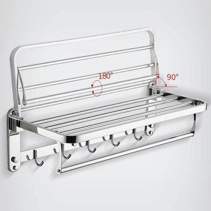 Inttox-Double porte-serviettes pliant mural en acier inoxydable à double rail avec crochet 60cm - Inttox