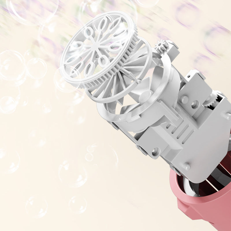 Inttox-Fusil à bulles à temps fugace Machine à bulles automatique à 10 trous avec lumière pour les enfants.