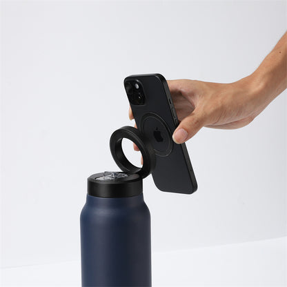 Inttox-🥤 Bouteille Thermos  avec Couvercle Magnétique & Support Téléphone 📱✨