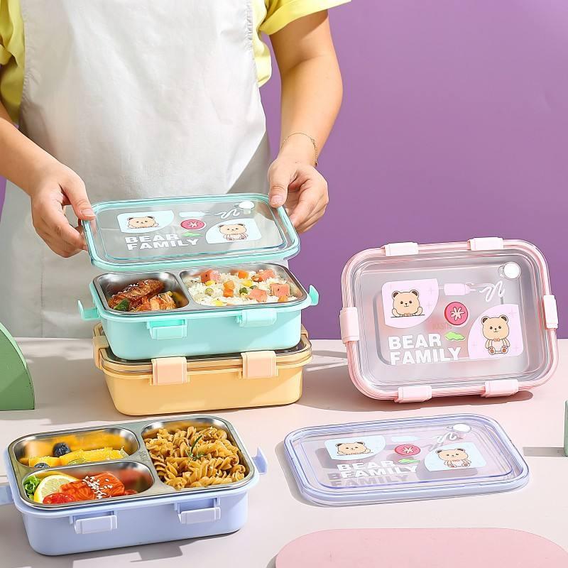 Inttox- Boîte à Lunch Bento pour Enfants en Acier Inoxydable, 800 ml, Isolée à 2 Compartiments