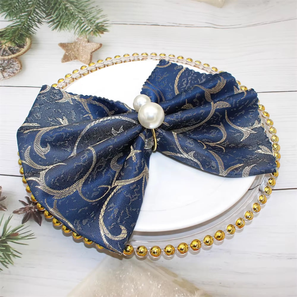 Inttox-💍✨ Anneaux de Serviette Inttox Perles Dorées – Set 6 Pièces