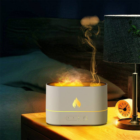 Inttox-Diffuseur d'Huiles Essentielles Flame avec Veilleuse à Flamme - Relaxation et Aromathérapie Apaisante - Inttox