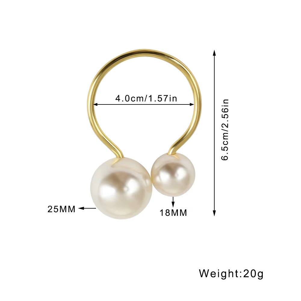 Inttox-💍✨ Anneaux de Serviette Inttox Perles Dorées – Set 6 Pièces