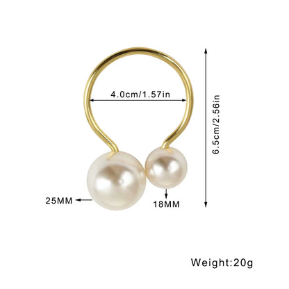 Inttox-💍✨ Anneaux de Serviette Inttox Perles Dorées – Set 6 Pièces