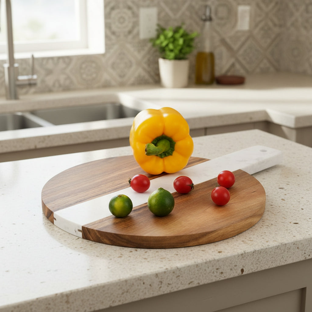 Inttox-Planche à Découper en Bois d’Acacia Naturel