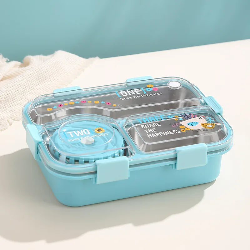 Inttox-🍱 Boîte à Lunch Inttox Kids – 3 Compartiments Étanches et Isolés