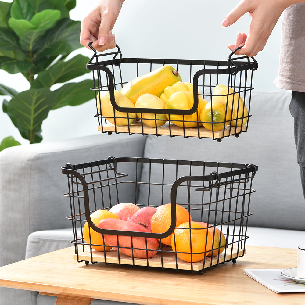 Inttox-Lot de 2 Paniers de Rangement Rectangulaires