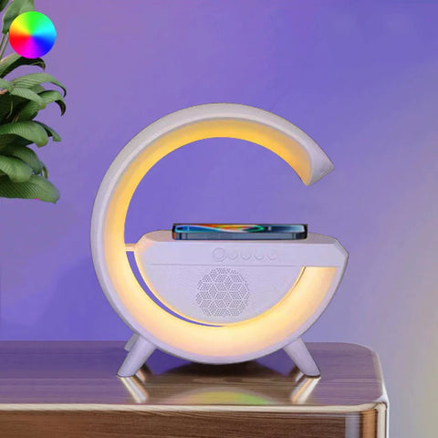 Inttox-Lampe LED RGB Intelligente avec Chargeur sans fil et Haut-Parleur Bluetooth - Inttox