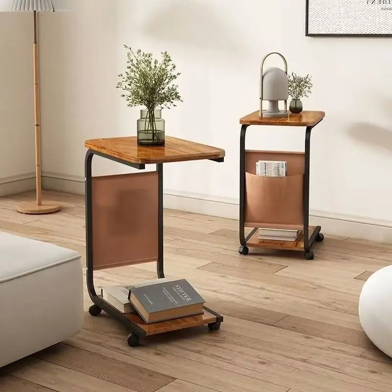 Inttox-🛋️📚 Table d’Appoint en Forme de C – Pratique, Élégante & Gain de Place ☕