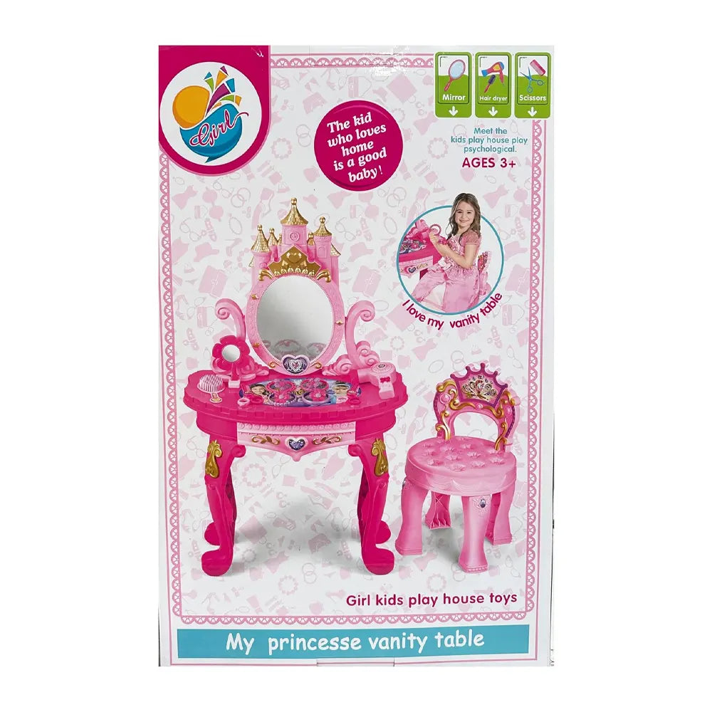 Inttox-Coiffeuse Rose – Ensemble Complet pour Petite Princesse 🌸✨