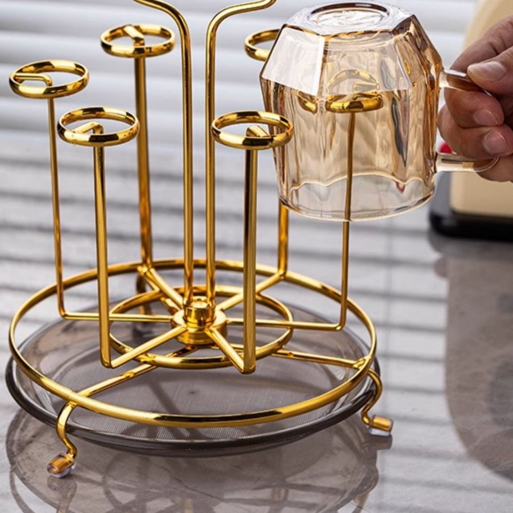Inttox-🥤 Inttox – Porte-gobelet en verre rotatif avec plateau de rangement ✨