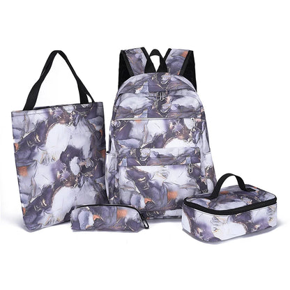 Inttox-🎒🦄 Sac à Dos 4-en-1 Mignon – Ensemble École Enfant & Femme