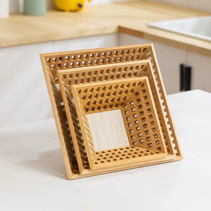 Inttox-🥖🍎 Panier Inttox en Bambou – 3 piece