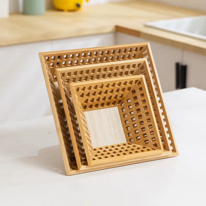 Inttox-🥖🍎 Panier Inttox en Bambou – 3 piece