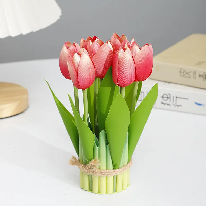 Inttox-🌷 Bouquet de Tulipes Artificielles 7 Têtes