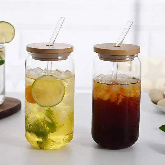 Bouteille d'Eau en Verre avec Paille, Tasse Étanche, Café, Jus, et Thé