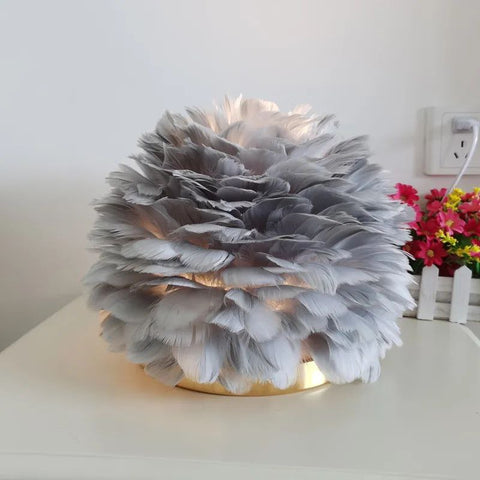 Inttox-Lampe à Plumes avec Réglage de Luminosité en Continu et Recharge USB Élégance Lumineuse - Inttox