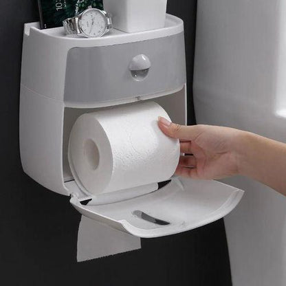 Inttox-Porte-papier hygiénique étanche Porte-serviettes en papier en plastique Salle de bain murale - Inttox