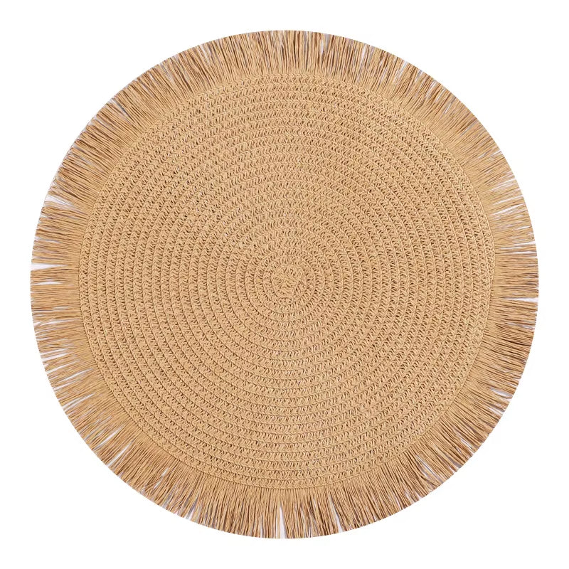 Inttox-🌿 Tapis de Table en papier tissé à pampilles Inttox 6 piece ✨