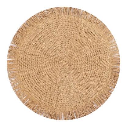 Inttox-🌿 Tapis de Table en papier tissé à pampilles Inttox 6 piece ✨