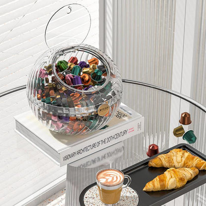 Inttox-Boîte de Rangement Transparente pour Capsules de Café Sphériques