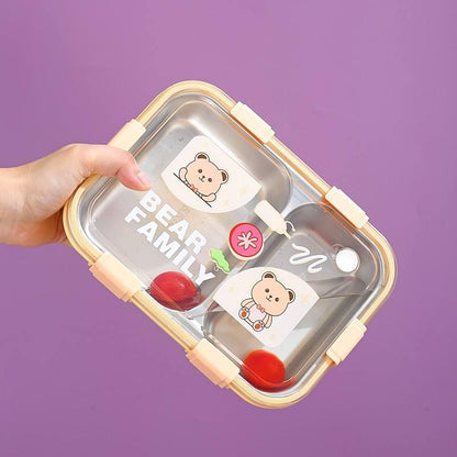 Inttox- Boîte à Lunch Bento pour Enfants en Acier Inoxydable, 800 ml, Isolée à 2 Compartiments